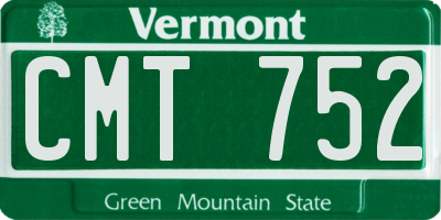 VT license plate CMT752