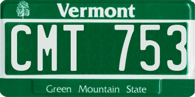 VT license plate CMT753