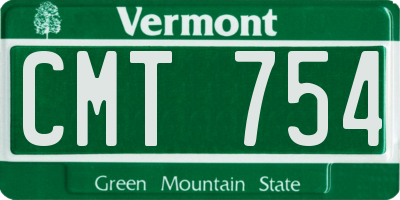 VT license plate CMT754