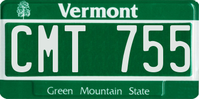 VT license plate CMT755