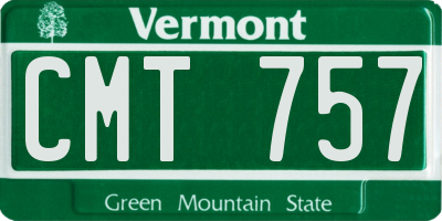 VT license plate CMT757