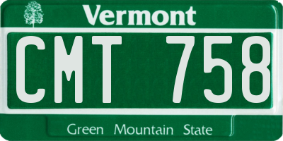 VT license plate CMT758