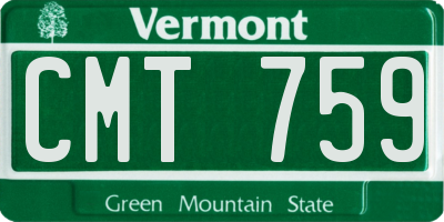 VT license plate CMT759