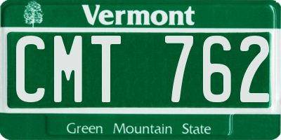 VT license plate CMT762
