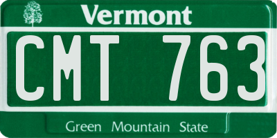 VT license plate CMT763