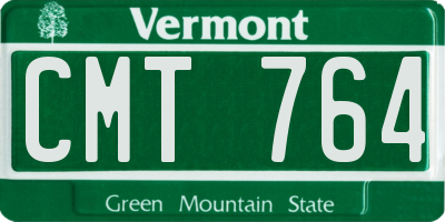 VT license plate CMT764