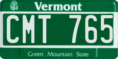 VT license plate CMT765