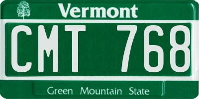 VT license plate CMT768