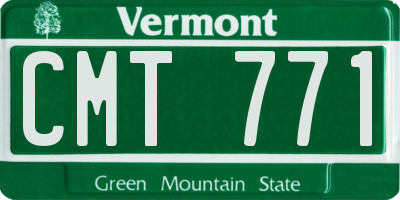 VT license plate CMT771