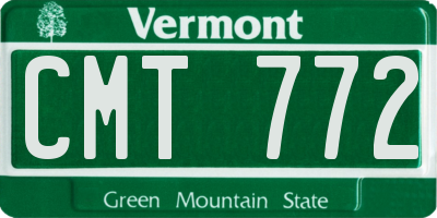 VT license plate CMT772