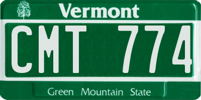 VT license plate CMT774