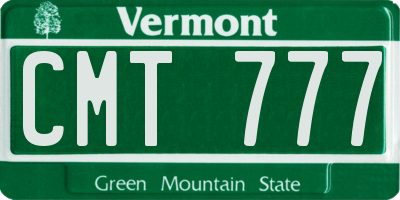 VT license plate CMT777