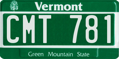 VT license plate CMT781