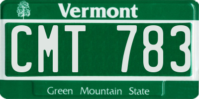 VT license plate CMT783