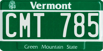 VT license plate CMT785