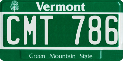 VT license plate CMT786