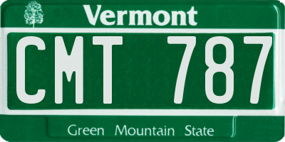VT license plate CMT787