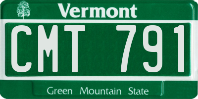 VT license plate CMT791