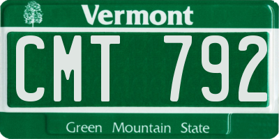 VT license plate CMT792