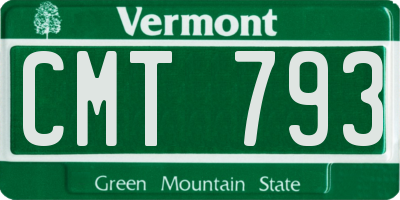 VT license plate CMT793