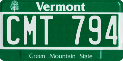 VT license plate CMT794