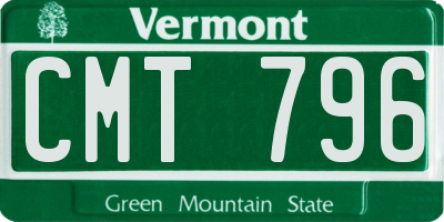 VT license plate CMT796