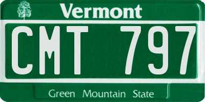 VT license plate CMT797
