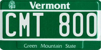 VT license plate CMT800