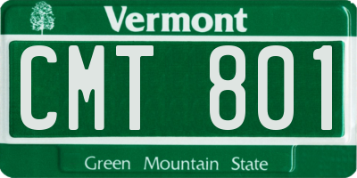 VT license plate CMT801