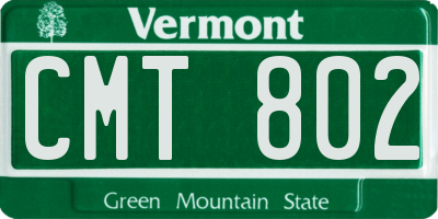 VT license plate CMT802