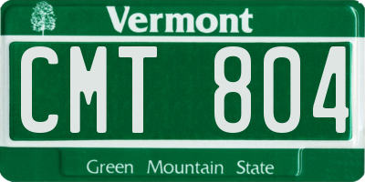 VT license plate CMT804