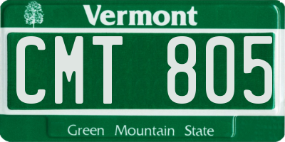 VT license plate CMT805