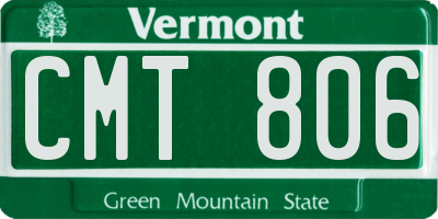 VT license plate CMT806