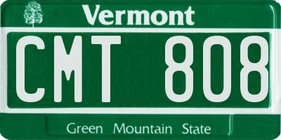 VT license plate CMT808