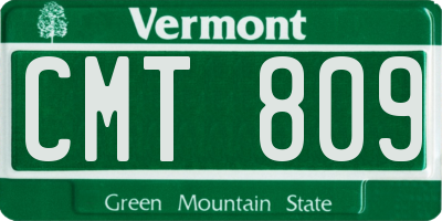 VT license plate CMT809