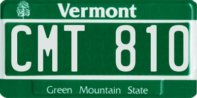 VT license plate CMT810