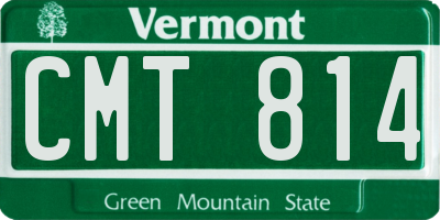 VT license plate CMT814
