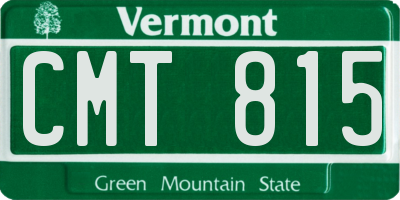 VT license plate CMT815