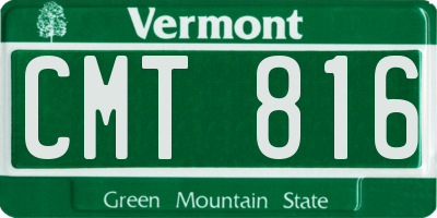 VT license plate CMT816
