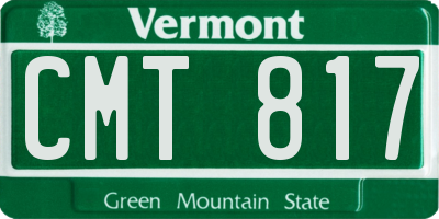VT license plate CMT817