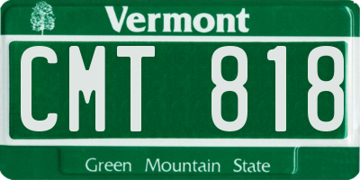 VT license plate CMT818