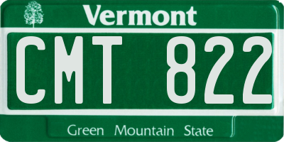 VT license plate CMT822
