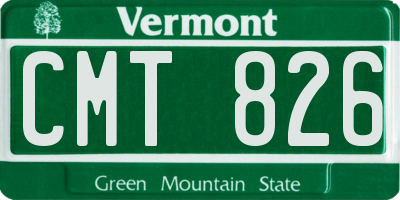 VT license plate CMT826