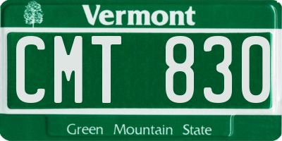 VT license plate CMT830
