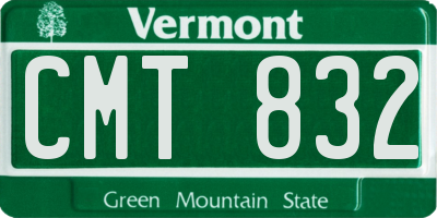 VT license plate CMT832
