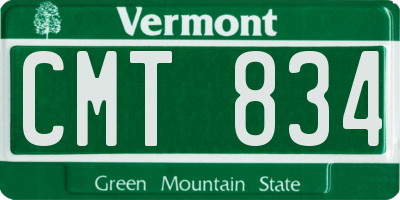 VT license plate CMT834