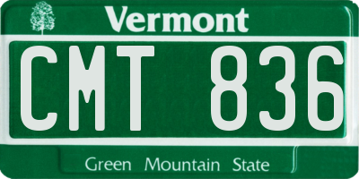 VT license plate CMT836