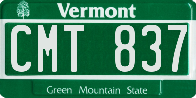 VT license plate CMT837