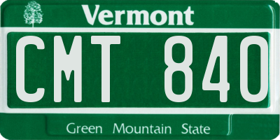 VT license plate CMT840
