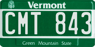 VT license plate CMT843